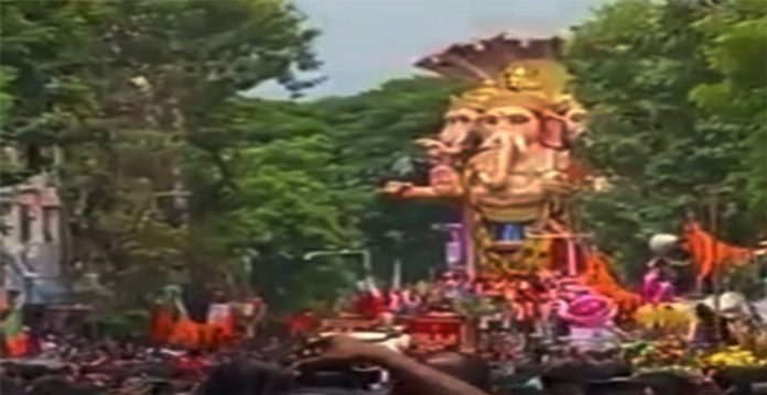 ganesh procession underway in hyderabad amid tight security