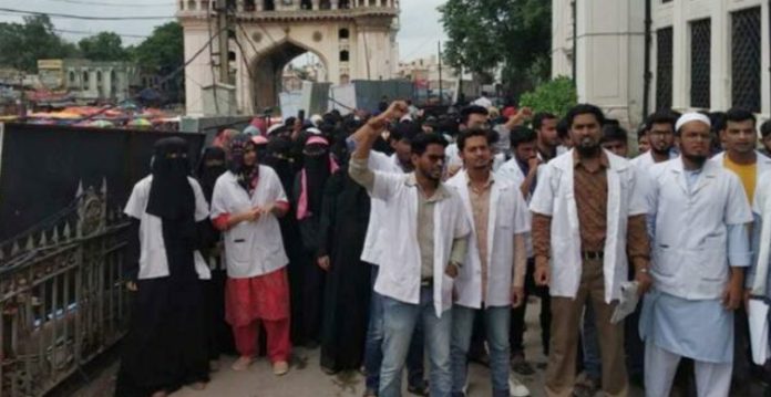hyderabad nizamia tibbi students hold protests against ayurveda govt order