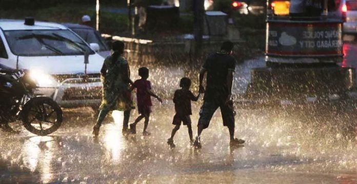 hyderabad hit by heavy rains on monday; imd issues yellow alert