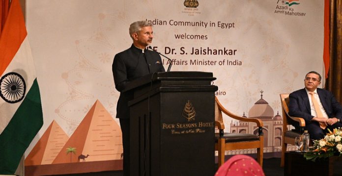 jaishankar thanks diaspora for shaping india's image in egypt