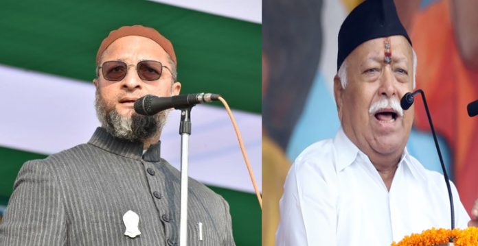 AIMIM chief Asaduddin Owaisi, AND RSS chief Mohan Bhagwant