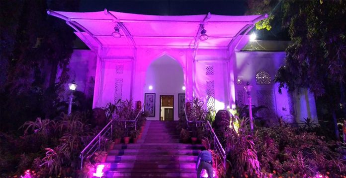 raj bhavan in hyderabad turns pink for awareness on breast cancer