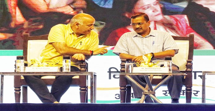 Chief Minister Arvind Kejriwal and Deputy Chief Minister Manish Sisodia