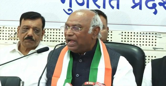 bjp campaigning on communal lines, says kharge in gujarat