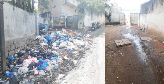 Garbage dumping at school gate pose threat to the students health at Jangammet