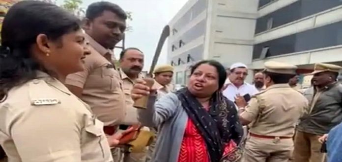 karnataka couple who threatened officers with machete in public arrested