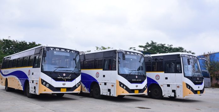telangana 50 new super luxury buses of tsrtc flagged off