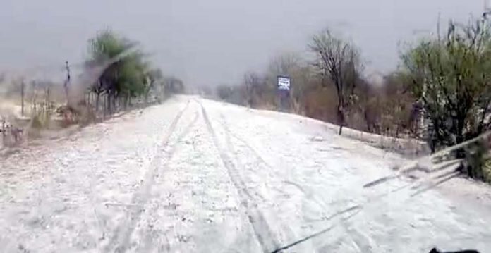Extensive hail storming turned Marpally mandal into snow valley