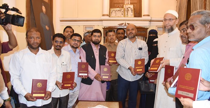 owaisi unveils tuwjf diary 2023, pledges support for urdu journalists 