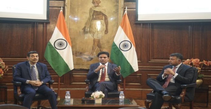 KTR strongly promotes Telangana model in the UK, seeks investment