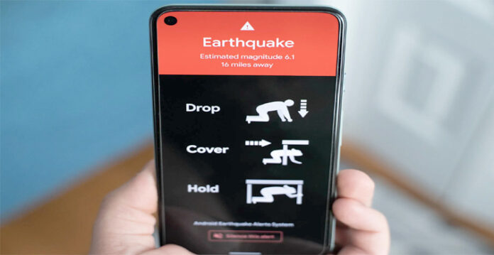 earth quake alerts on smartphone