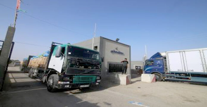 trucks in gaza