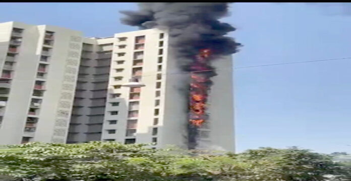 fire in building
