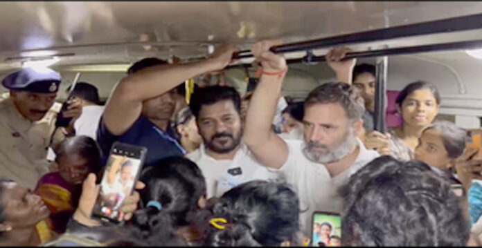 rahul gandhi in bus