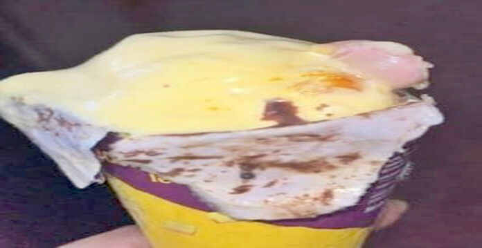 finger in ice cream