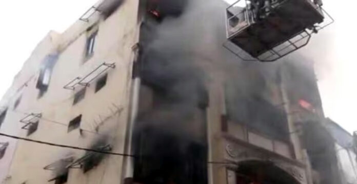 fire in building