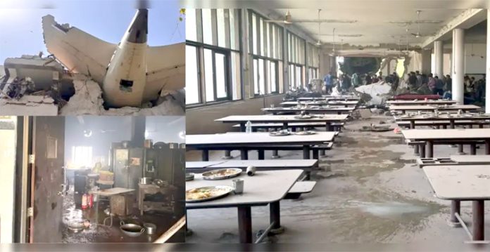 plane crash building